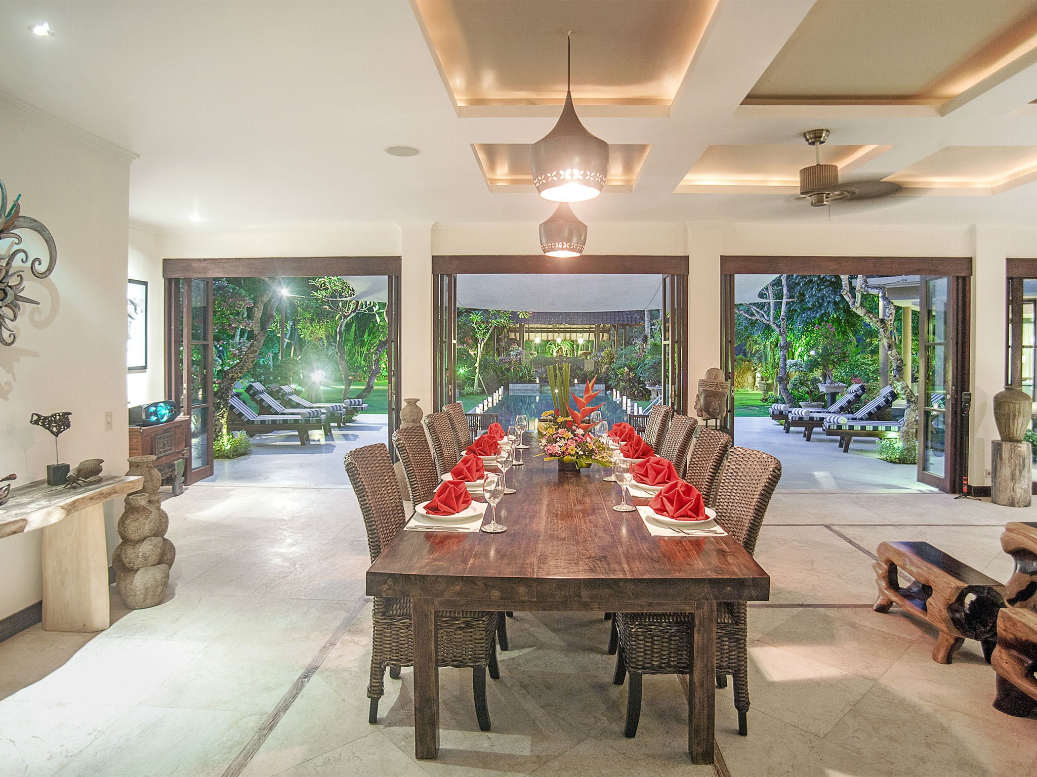 12. villa avalon main house dining aet up with view