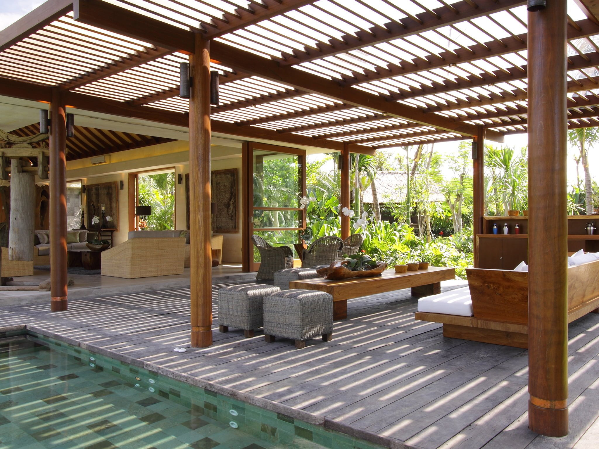 18. villa sarasvati second living area at end of the pool 1