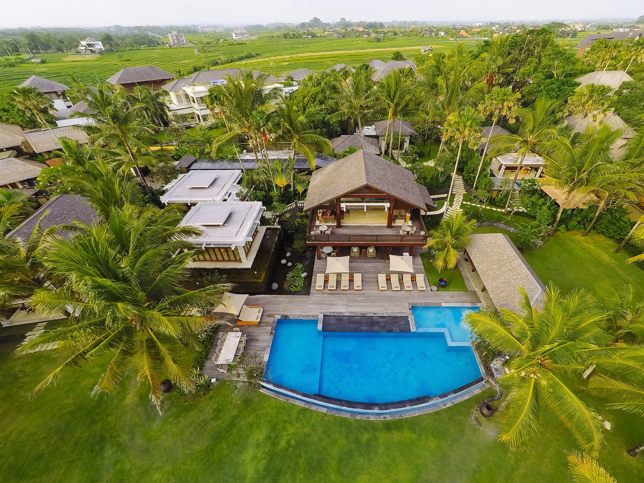 2. villa semarapura aerial high left side of the garden