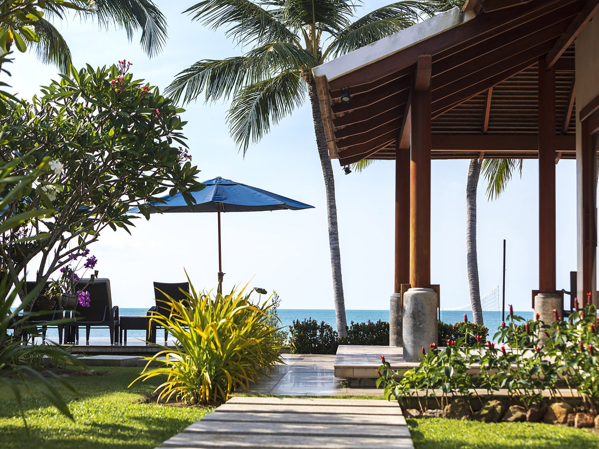 tawantok beach villas view from the garden