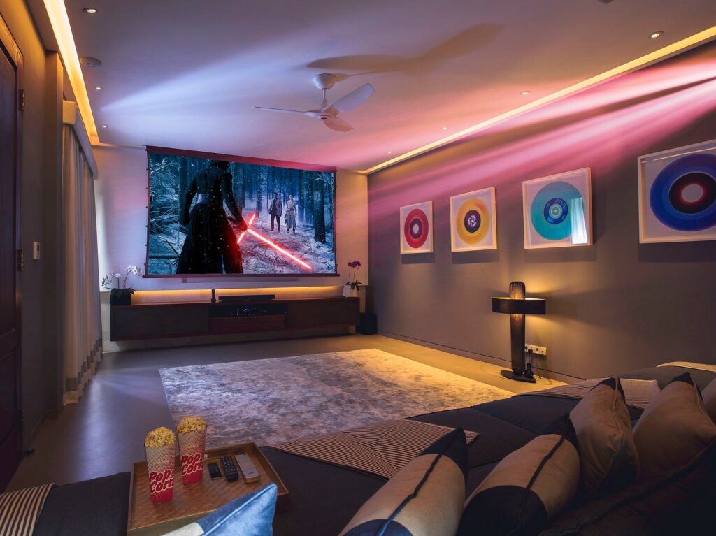 the arsana estate luxury movie room